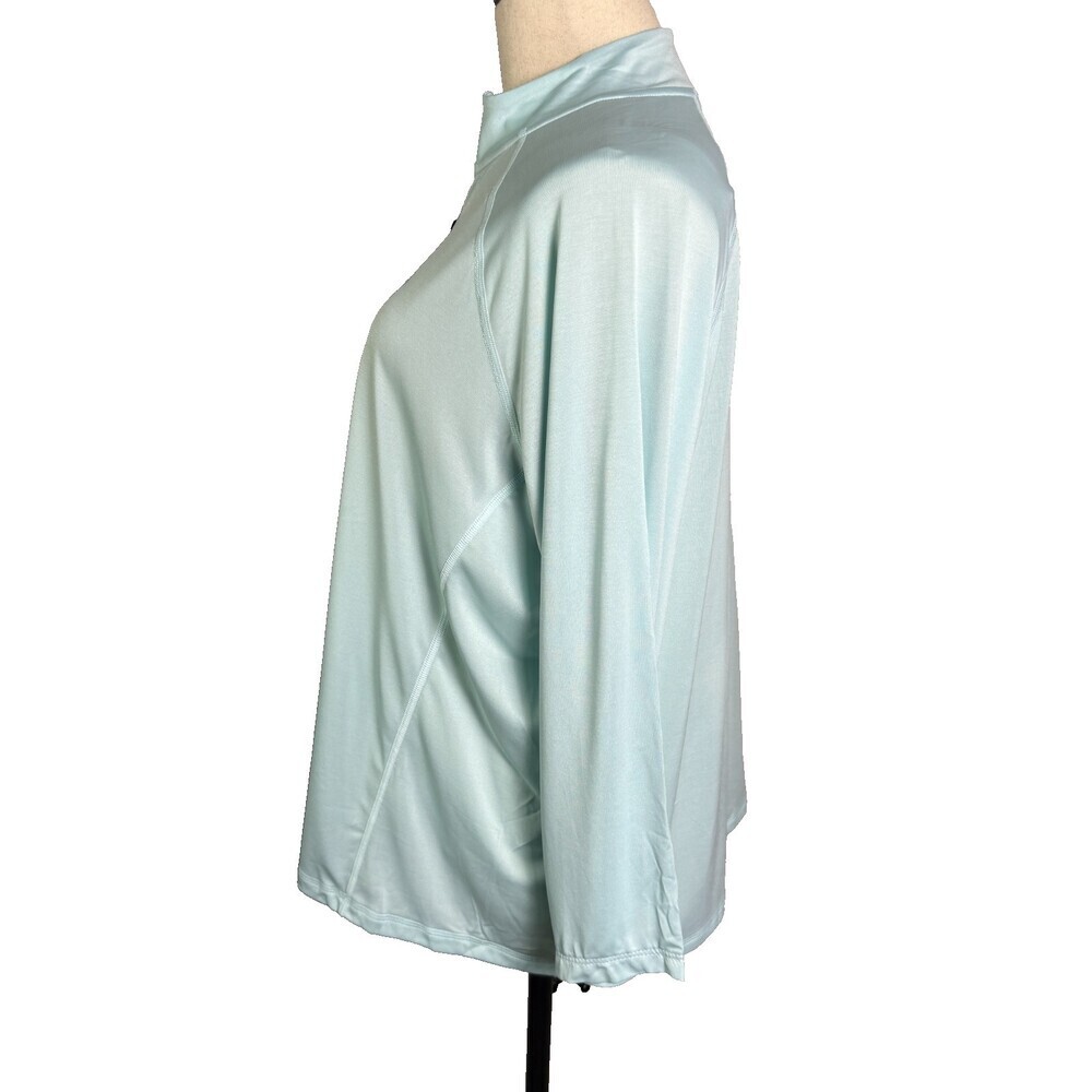 Zelos Women's 3X Light Blue Teal Half Zip Pullover Long Sleeve Activewear Top - Picture 6 of 11